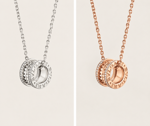 Bvlgari Gold Double Circle Pendant Necklace – Elegant Luxury Jewelry