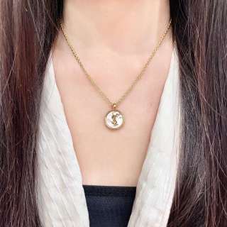 YSL Monogram Medallion Chain Necklace
