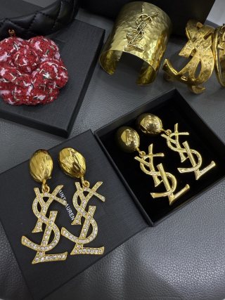 YSL Cassandre Pavé Signature Drop Earrings