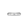 Tiffany narrow ring with a single diamond and square bead-edge detailing