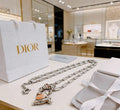 Dior Evelyne Silver Teddy Bear Charm Link Necklace