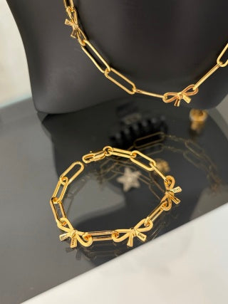 Dior Ribbon Bow Link Bracelet