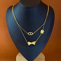 Dior Jardin Bow Pearl Layered Necklace