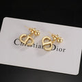 Dior Valentina Pearl CD Drop Hoop Stud Earrings