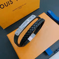 Louis Vuitton Monogram Braided Leather Cuff Bracelet