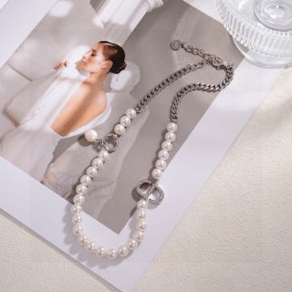 Dior Pearl Oblique Chain Necklace