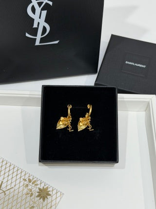 YSL Jardin Élan Leaf Drop Earrings