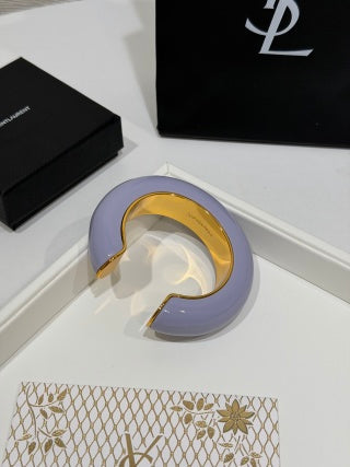 YSL Lumière Resin Gold Cuff Bracelet