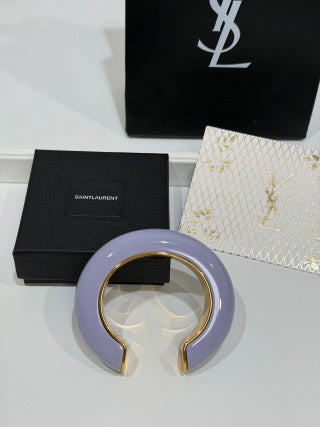 YSL Lumière Resin Gold Cuff Bracelet
