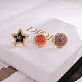 Dior Tribale Mini Medallion Charm Stud Earrings